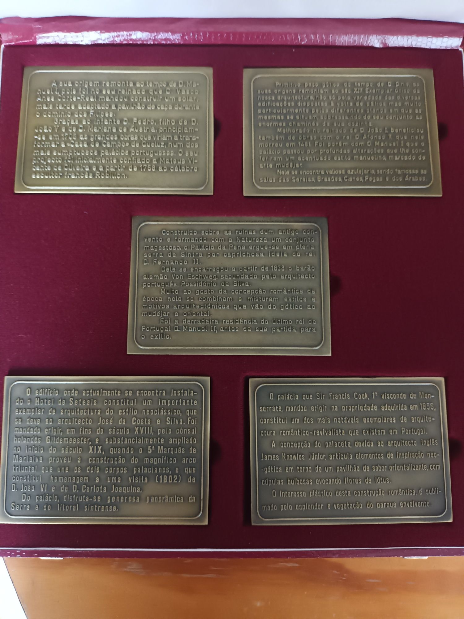 Medalhas em bronze, Palácios Sintra