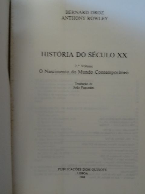 História do Século XX de Bérnard Droz - 4 Volumes