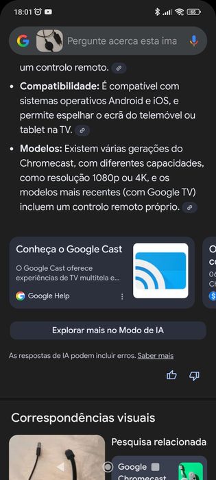 Google Chromecast 3 em bom estado