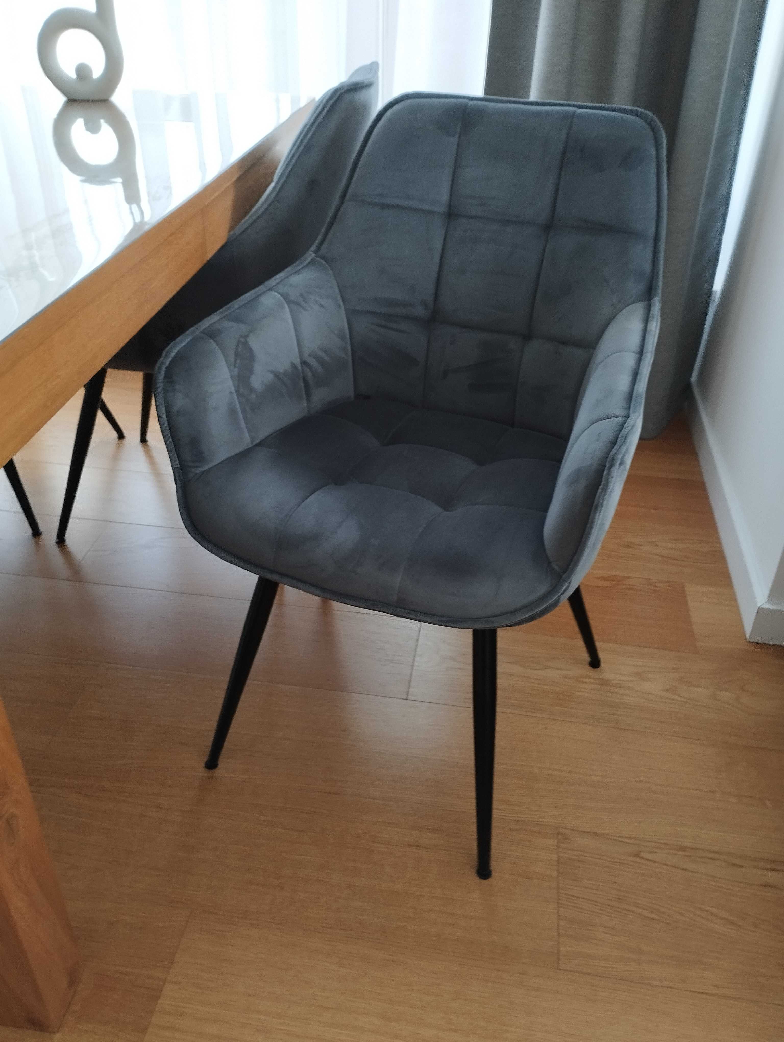 Komplet 4 nowych krzeseł signal Lila Velvet szary