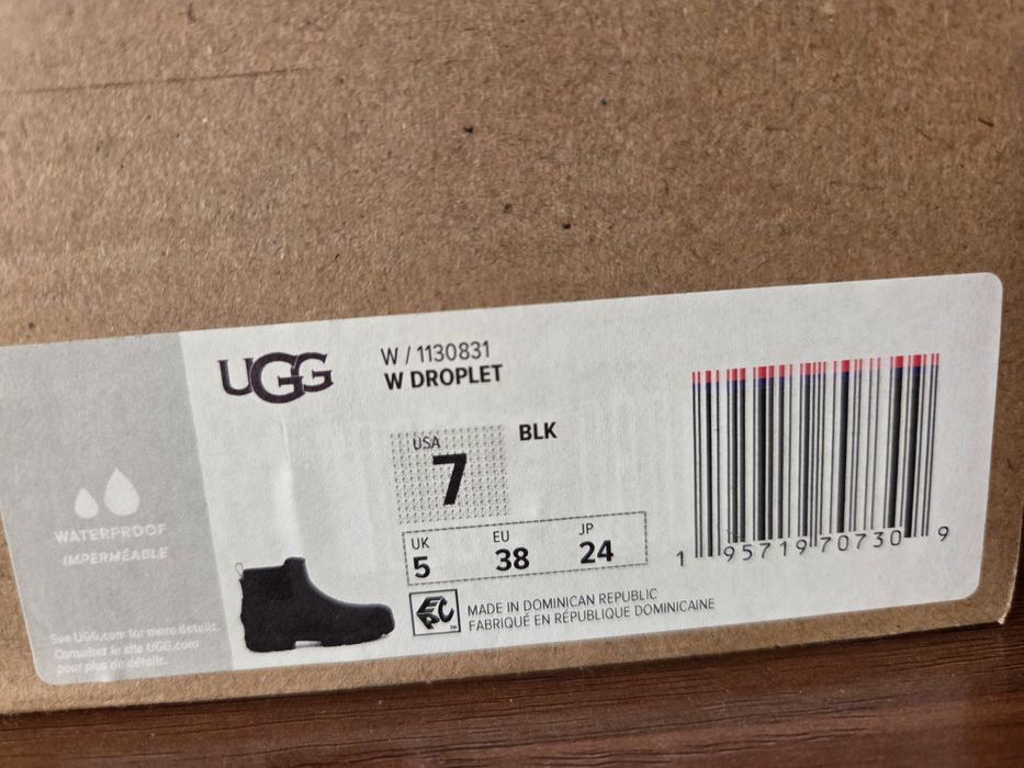Оригінальні чорні жіночі гумові чоботи UGG Droplet