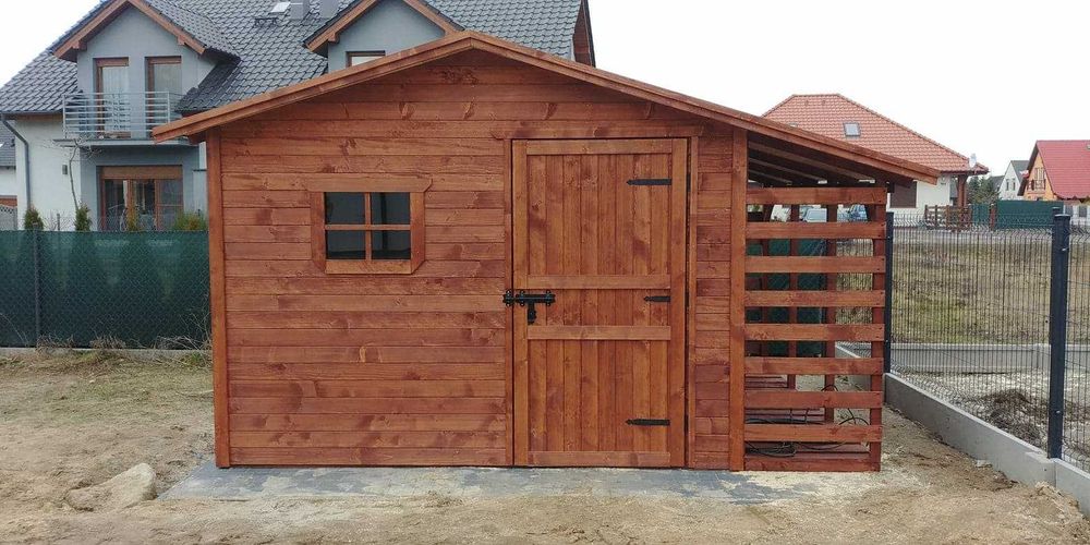 Domek ogrodowy, narzędziowy 3x3 z drewutnią 1m TRANSPORT CALY KRAJ