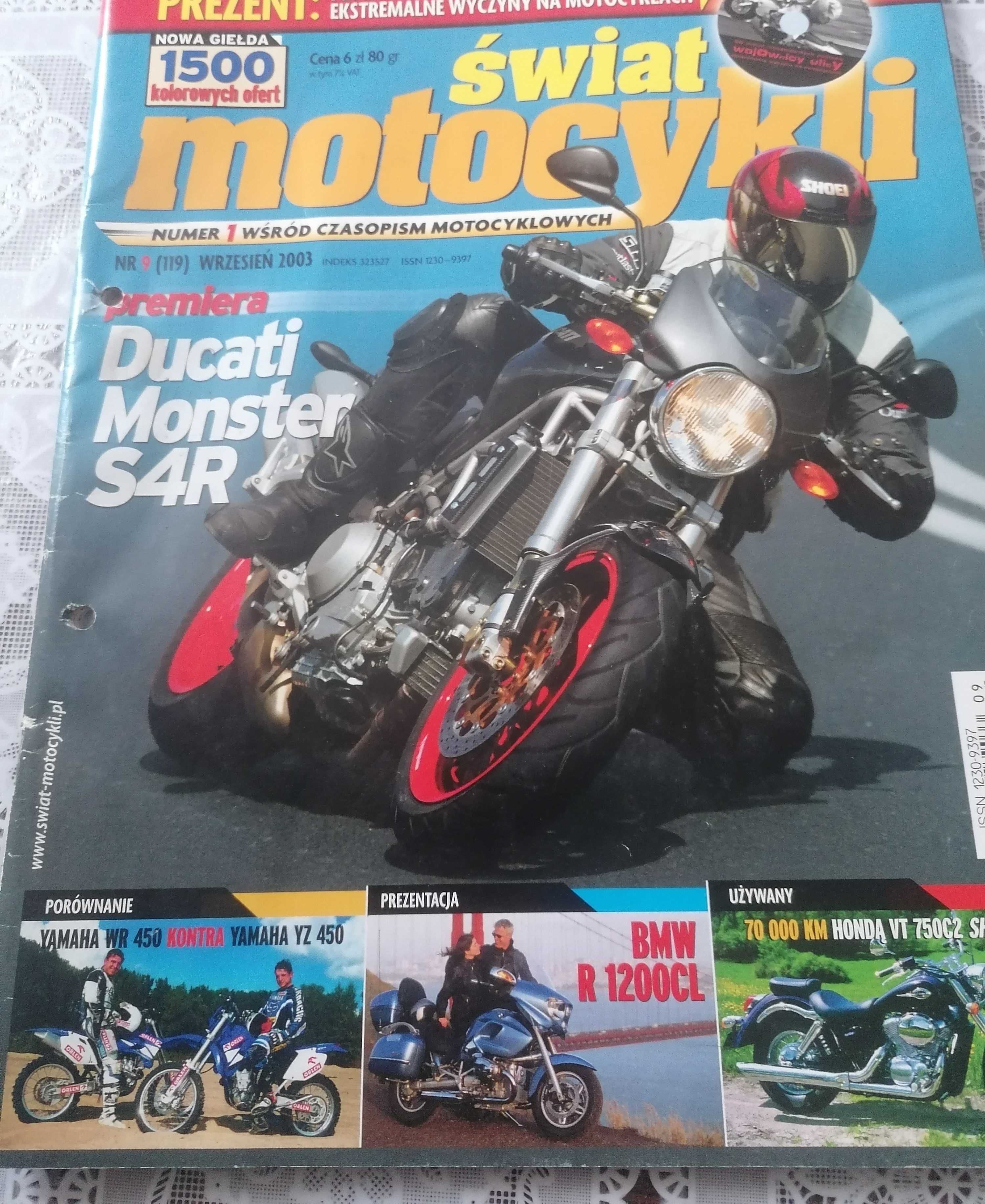 Gazeta Świat Motocykli JUNAK B20 Yamaha wr 450 yz 450 shadow
