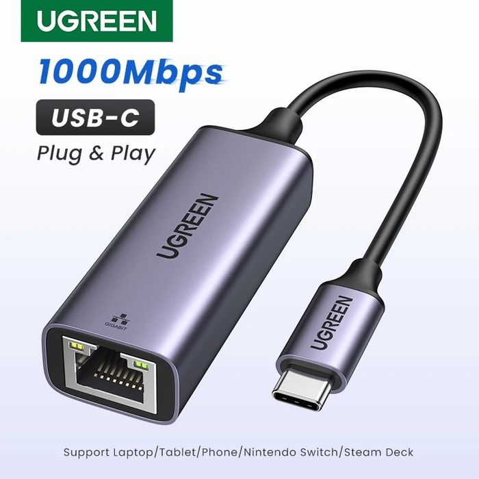 Зовнішня мережева карта Ugreen USB type-c - Ethernet