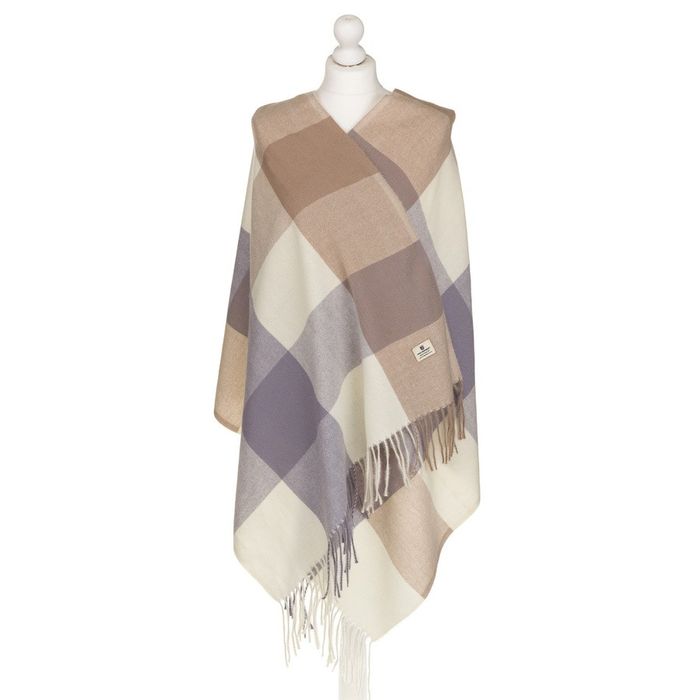 dwustronny szalik damski z frędzlami - peterson