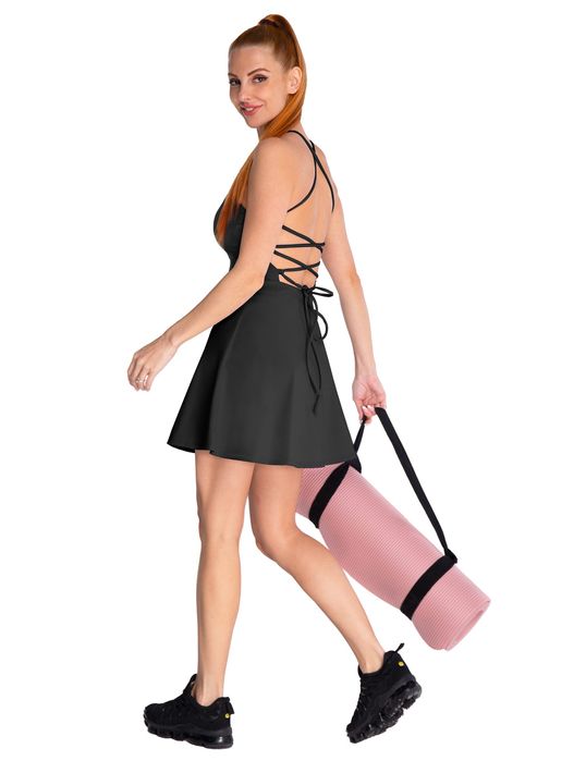 Desol Sukienka Tenisowa Czarna M z Kieszeniami Sportowa