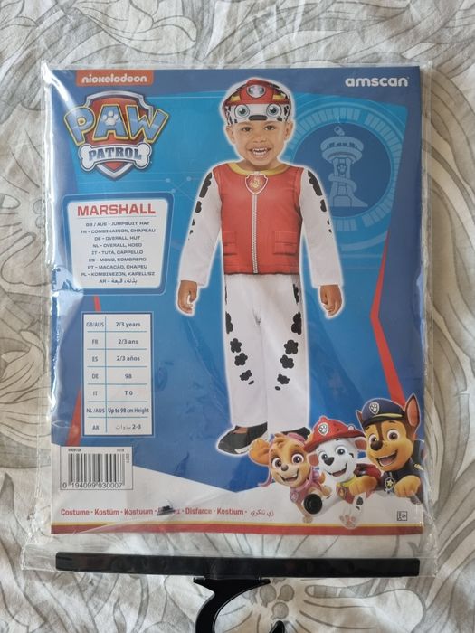 Fato carnaval Patrulha Pata - Marshal 2-3