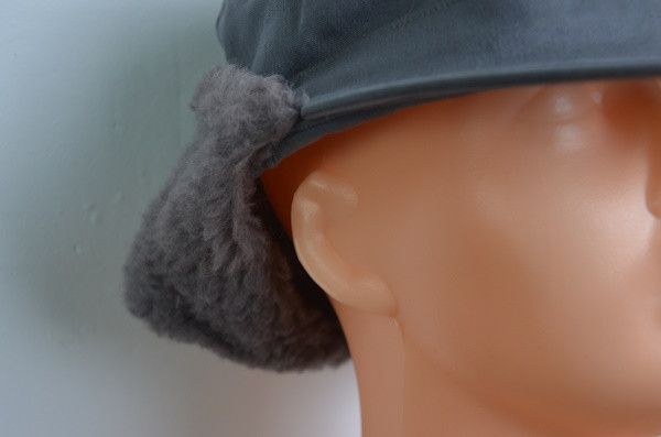 czapka policyjna milicyjna prl uszatka szary