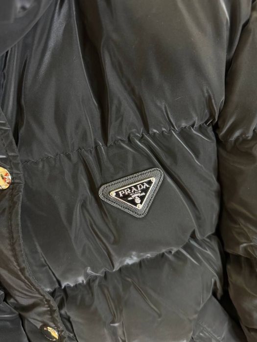 Куртка на зиму PRADA Женский короткий черный Пуховик эко пух премиум