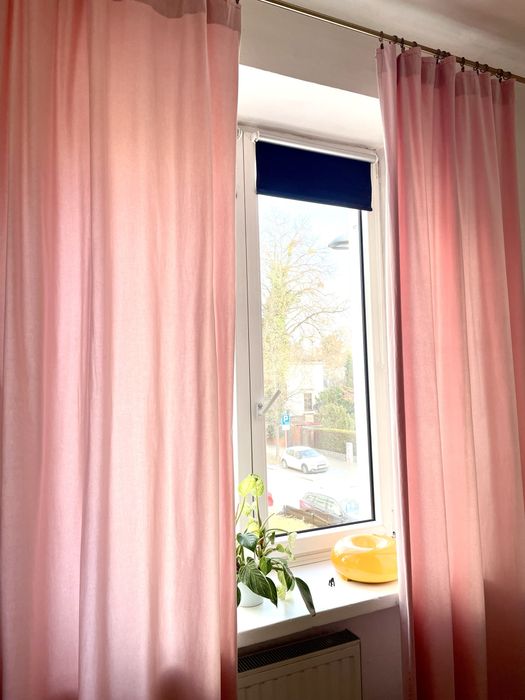 Zasłony Ikea Sanela różowe