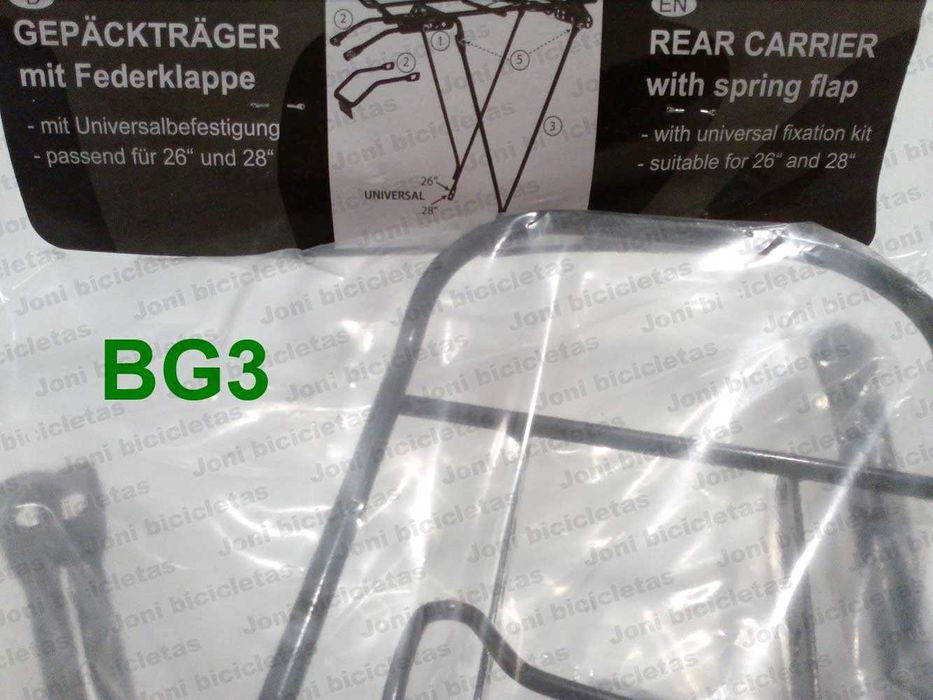 Bagageira/porta alforges de bicicleta (roda 26/28)