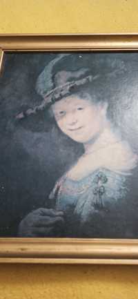 Rembrandt - Saskia, portret, obraz