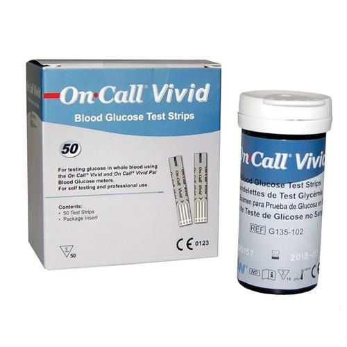 Тест смужки для вимірювання цукру в крові On Call Vivid 50 шт