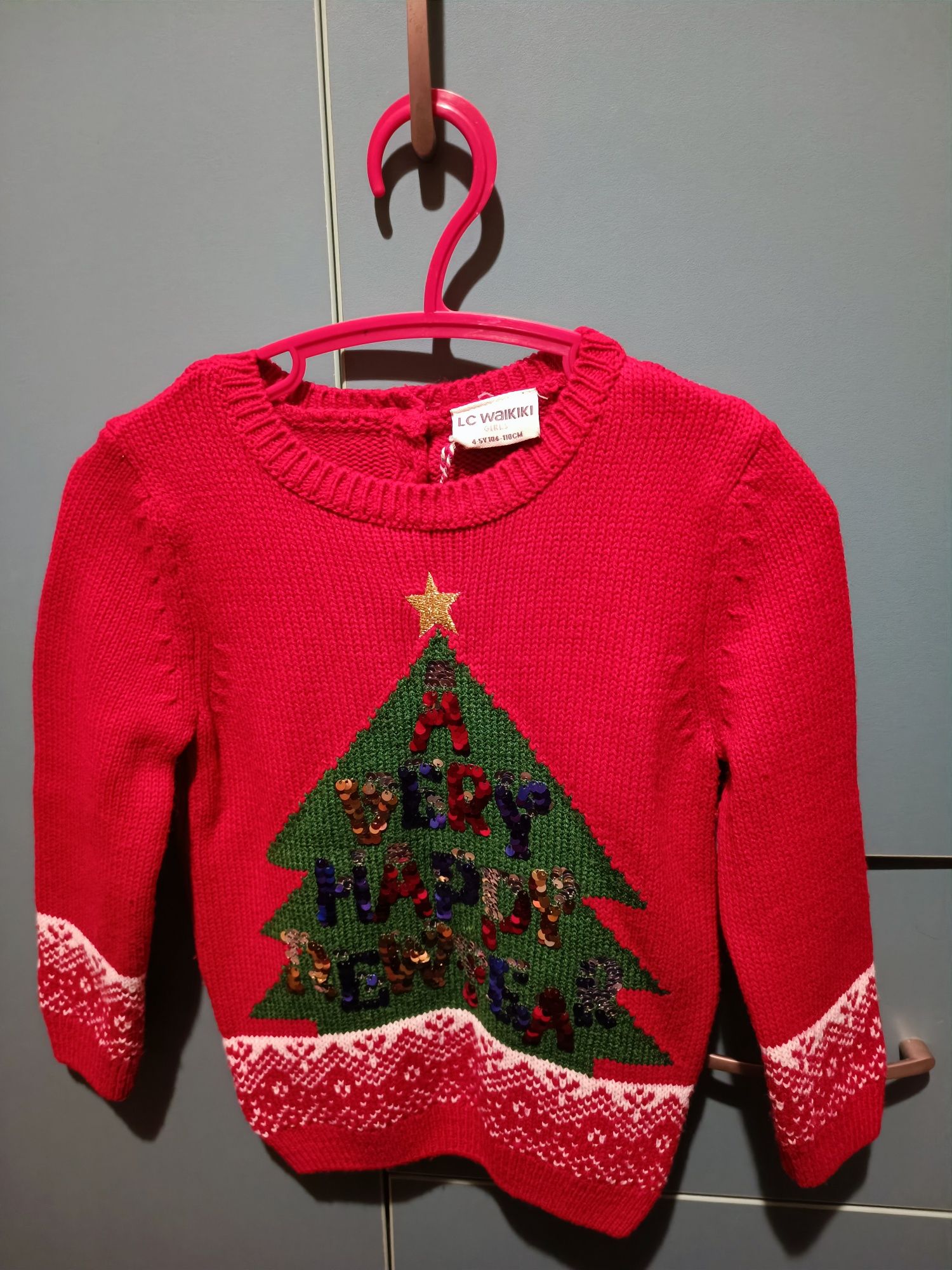 Новорічний светр для дівчинки 104-110