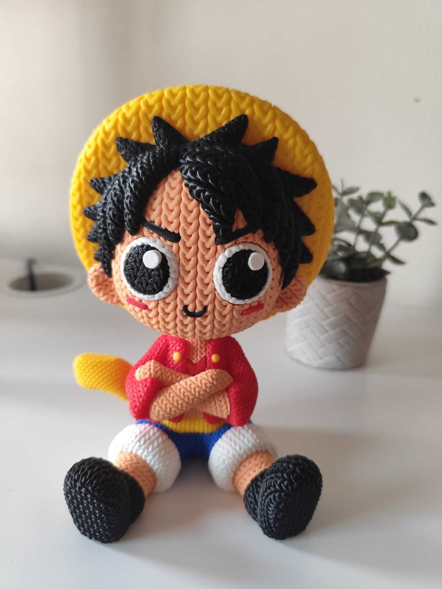 Boneco 3D Luffy – Estilo Amigurumi (One Piece)