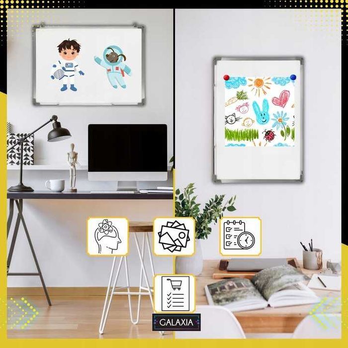 Tablica Magnetyczna Suchościeralna 60x40 Dla Dzieci Na Ścianę Biała