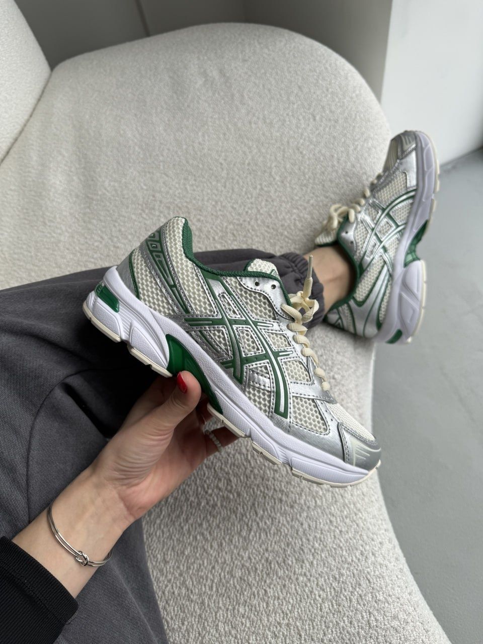 (унісекс) кросівки Asics Gel-1130 Silver/Green(літо/весна)