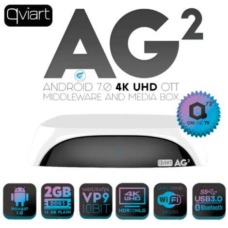 Receptor Qviart AG2 Premium UHD 4K Android 7.0 – (YouTube 4K)