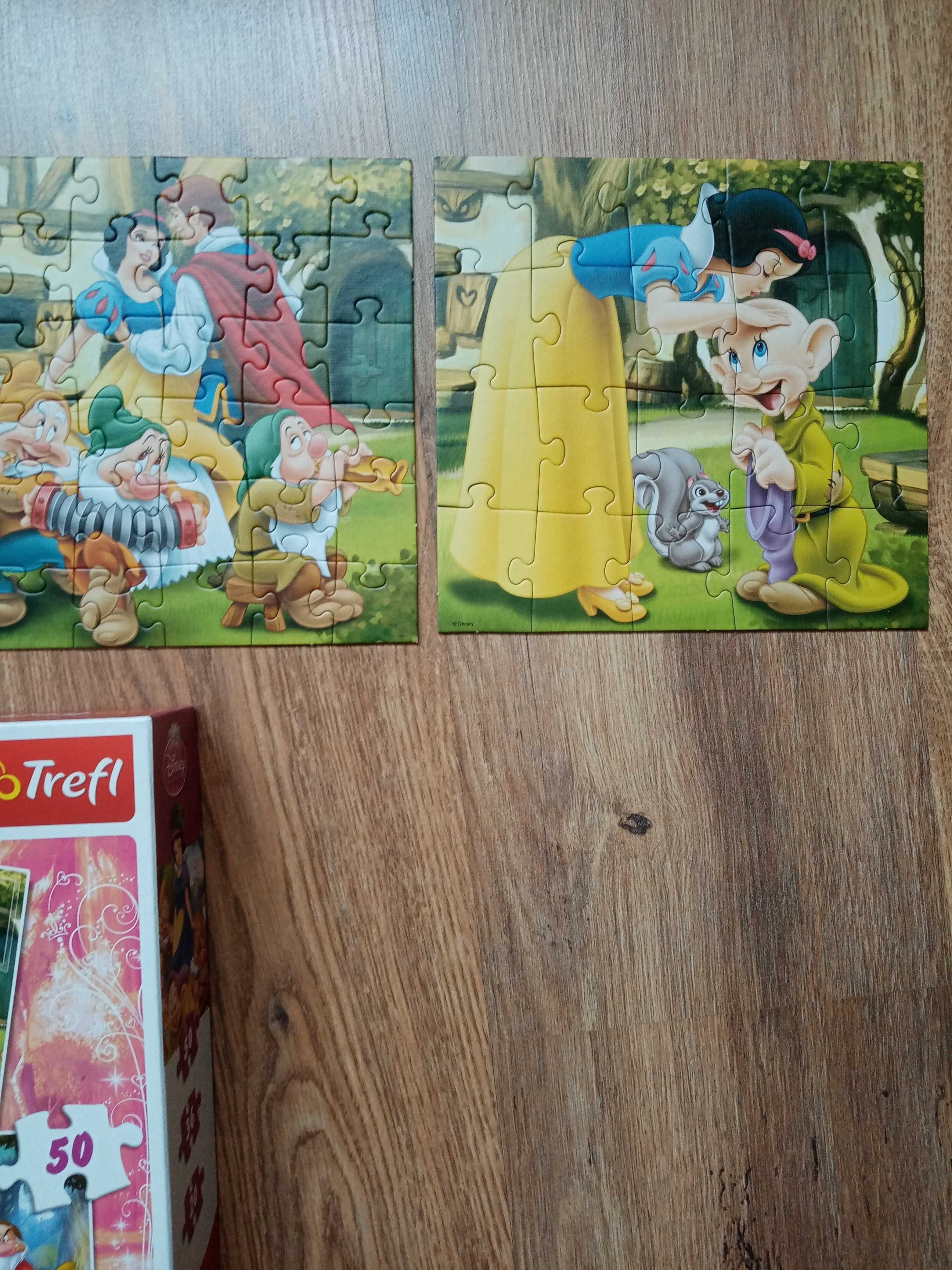 Puzzle Czerwony Kapturek / Disney / Królewna Śnieżka - 5 sztuk - 4+