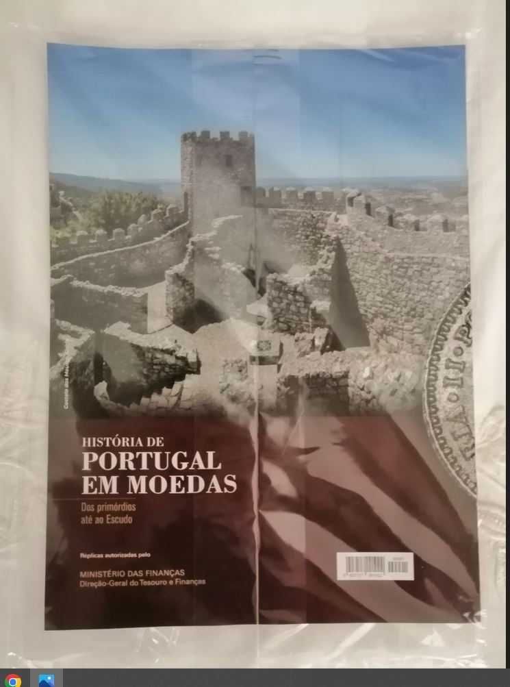 História de Portugal em Moedas -Replicas de 100 Réis e Tostão Prata