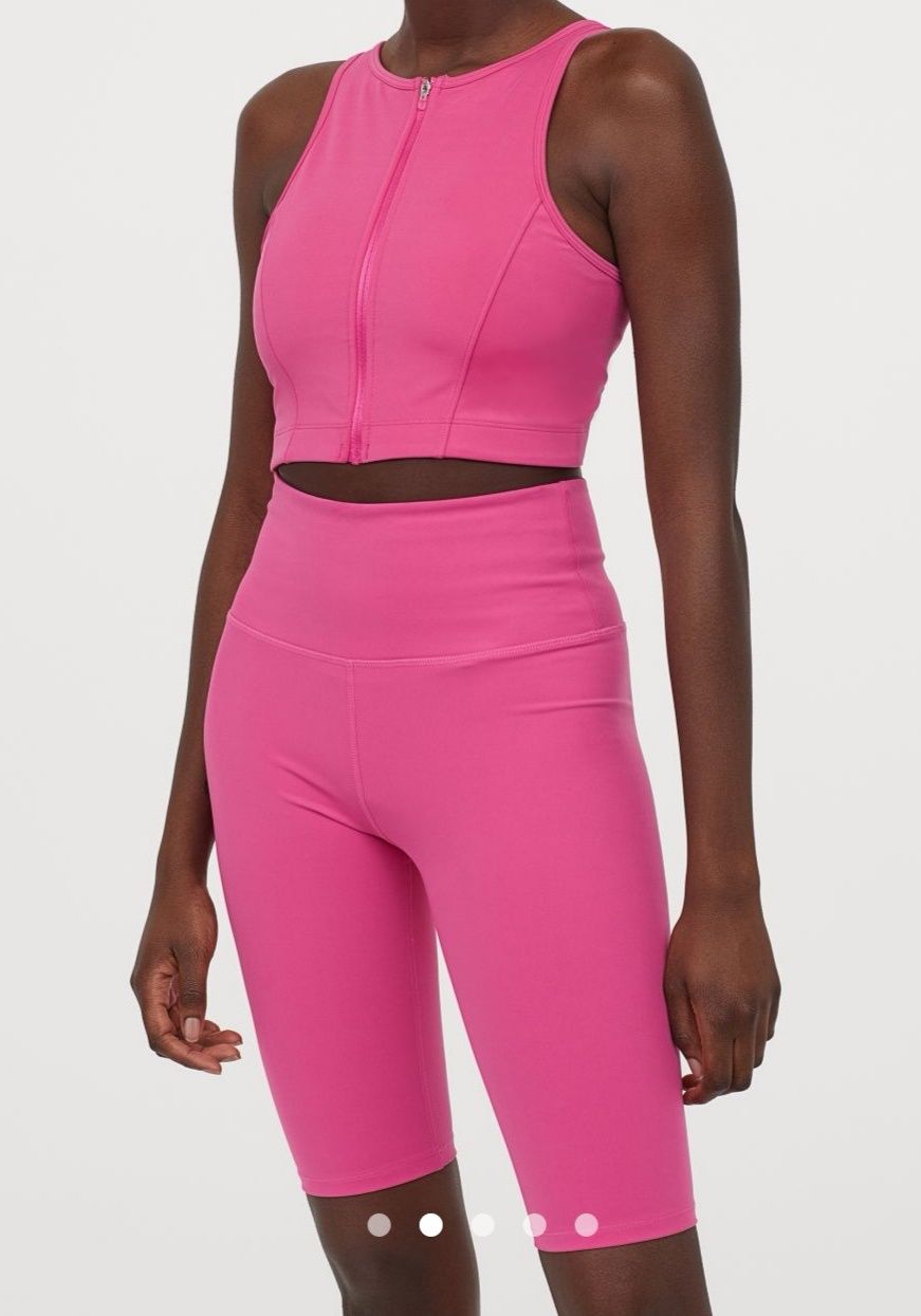 NOWE! HM H&M SPORT bikery krótkie legginsy spodenki High Waist rozm. M