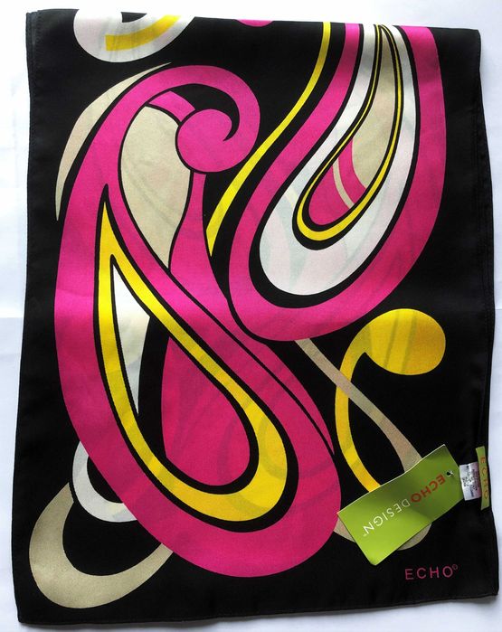 Echo design szal jedwabny,apaszka  nowy 137x27
