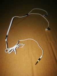 Auriculares / phones brancos com fio e fecho/zip ajustável
