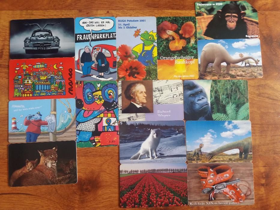 Karty telefoniczne TP - zestaw 42 szt. +15 niemieckich