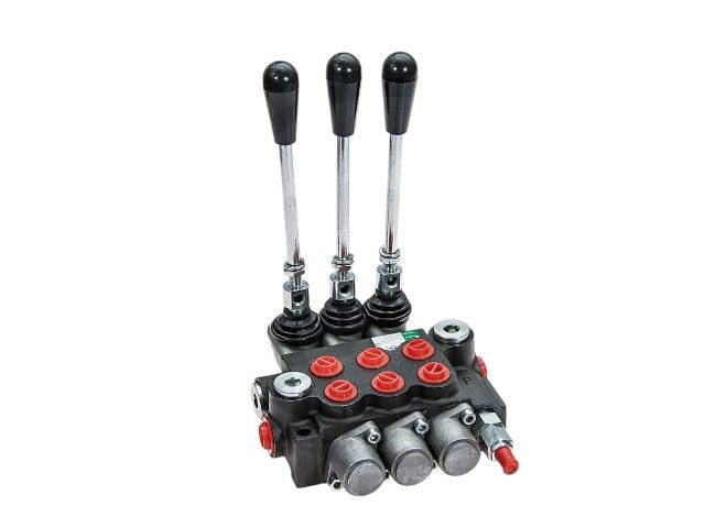 AGTECH Rozdzielacz hydrauliczny 40 l/min, sterowany ręcznie 3-sekcyjny