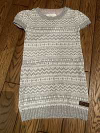 Cudowna tunika sukienka H&M motyw skandynawski biało szara