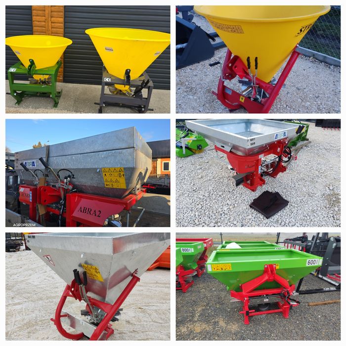 Rozsiewacz do nawozu jedno tarczowy kosz plastikowy lub metalowy