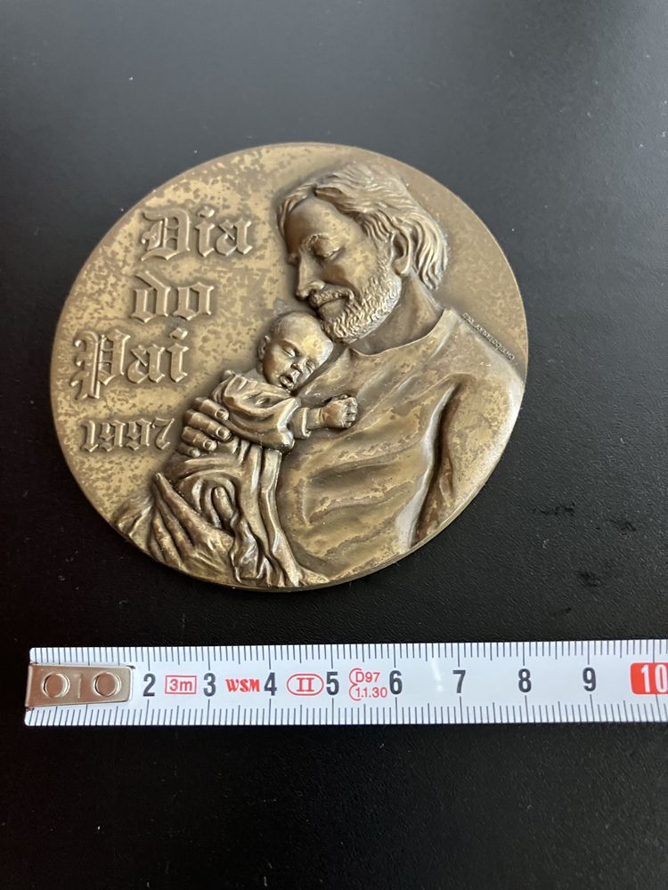 Medalhão bronze comemorativo Dia do Pai 1997
