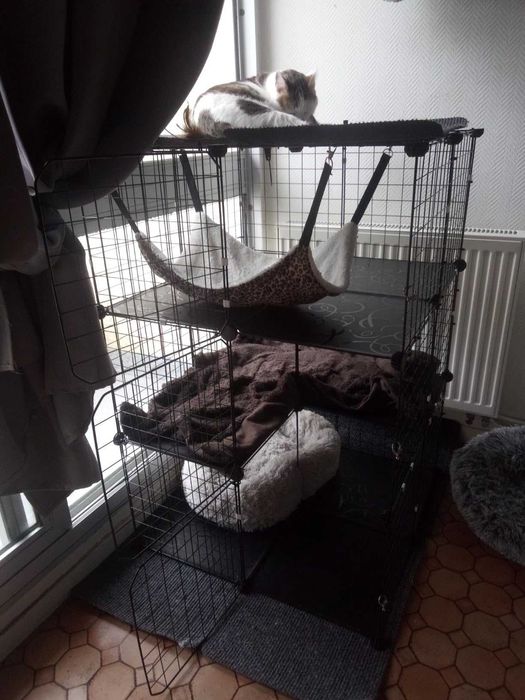 Klatka dla kota fretki szynszyla królika, Duża XXL NOWA CZARNA