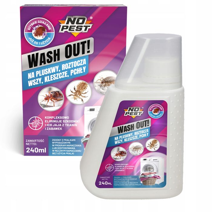 Preparat, środek na pluskwy i wszy. Płyn do pralki No Pest® 240 ml