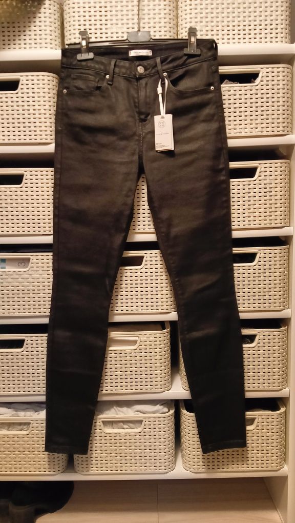 Jeansy nowe czarne spodnie Tommy Hilfiger THFlex Como Skinny W29 L30