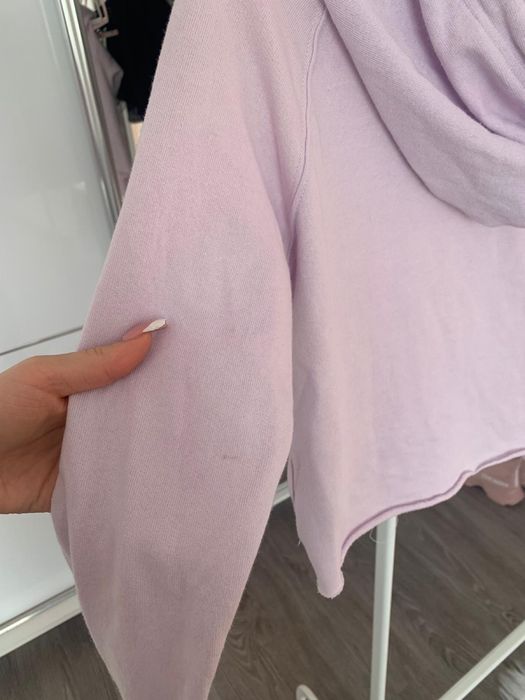 Liliowa fioletowa bluza z kapturem