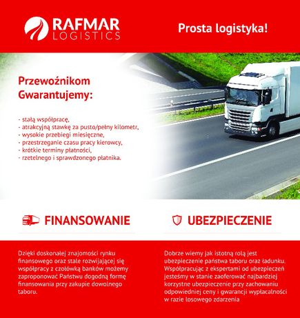 Współpraca dla Firm Transportowych, Przewoźników - CHŁODNIA, PLANDEKA