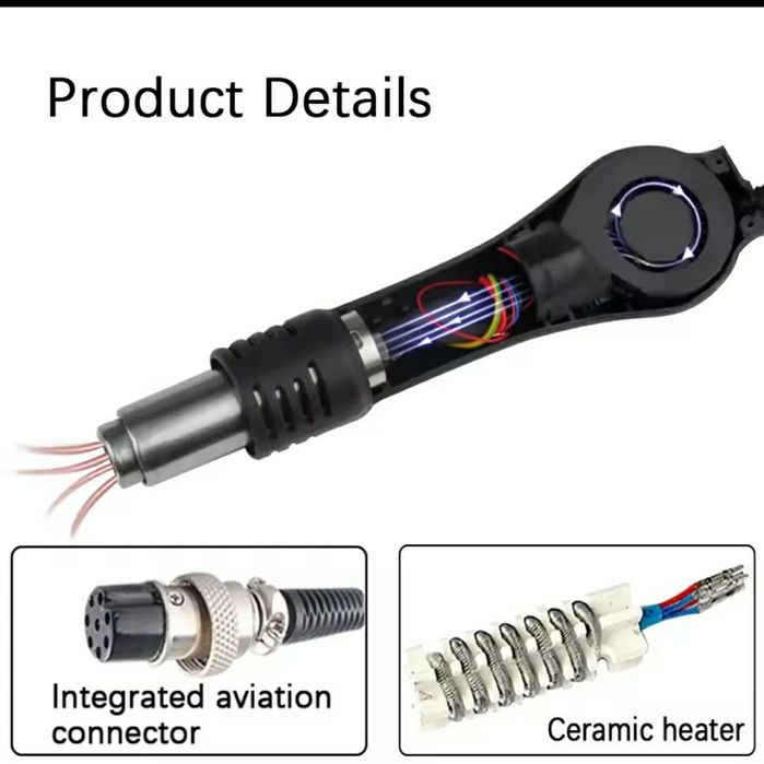 Паяльная станция 8858 с запасной спиралью, фен для пайки, термофен