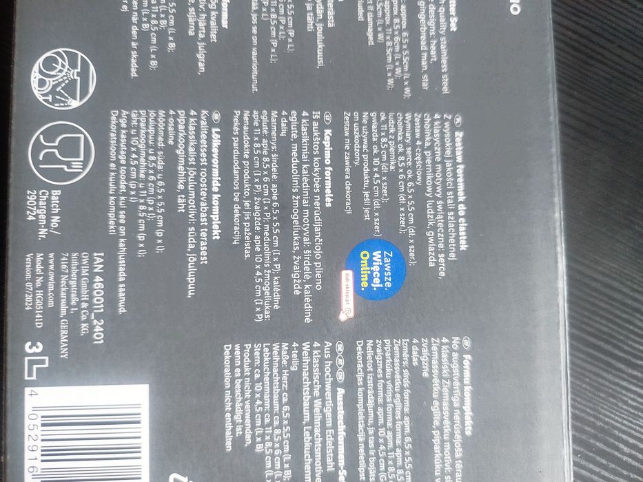 Foremki do ciastek pierników A591,