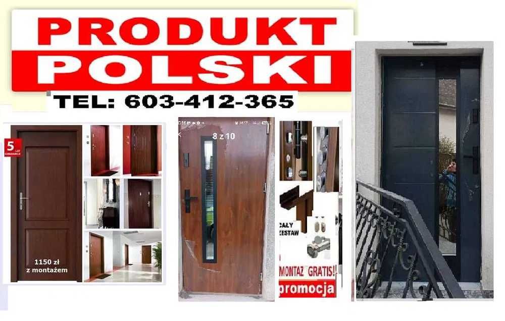 Drzwi ZEWNĘTRZNE z montażem GRATIS ,drewniane i metalowe
