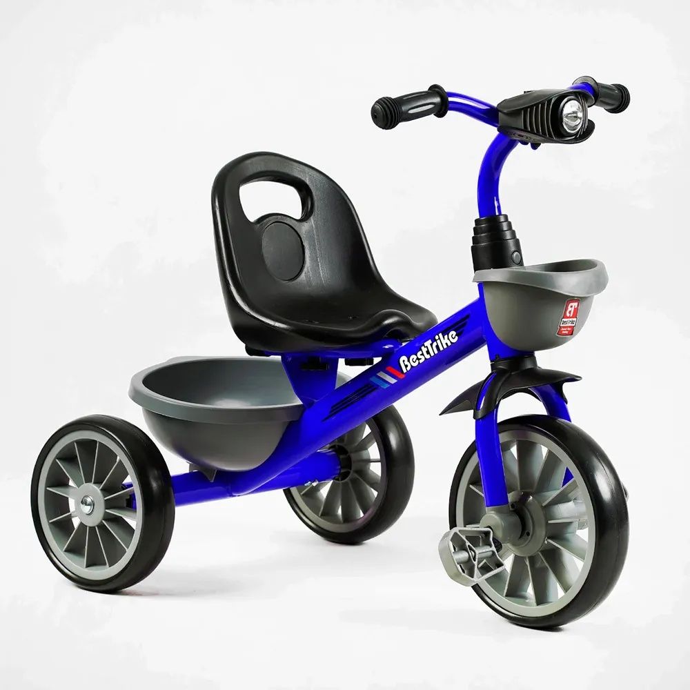 Велосипед трехколесный с музыкальной фарой и 2 корзины Best Trike