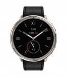 outlet smartwatch amazfit active 2 round czarny skórzany pasek