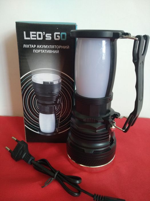 Фонарь акумуляторний, 220V, с солнечной панелью и power bank