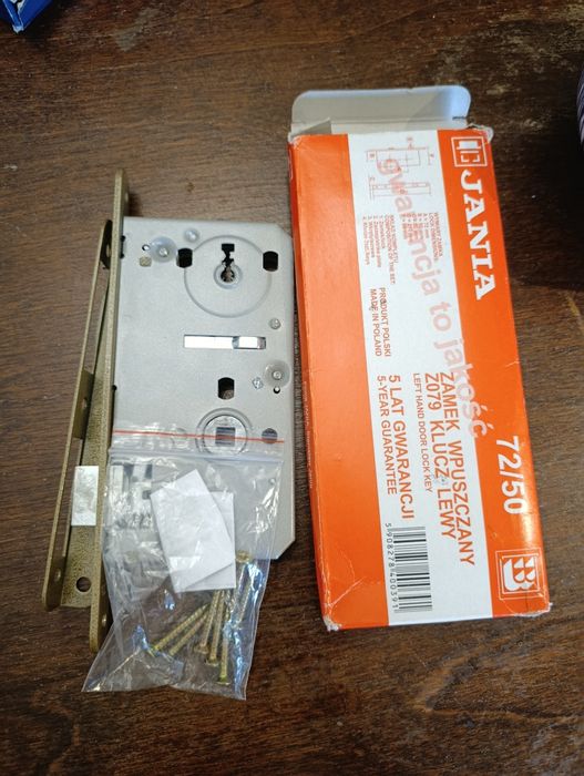 Nowy zamek wpuszczany Jania Z079 72/50 BRAK KLUCZA LEWY
