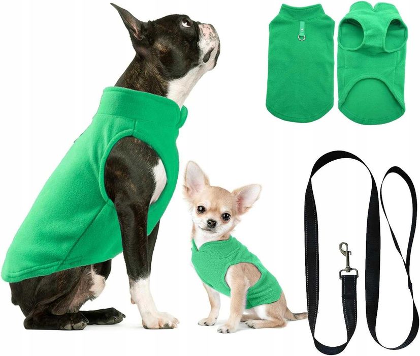 Sweter dla Psa Zielony S 34x26x30 cm Polar Jagnięcy