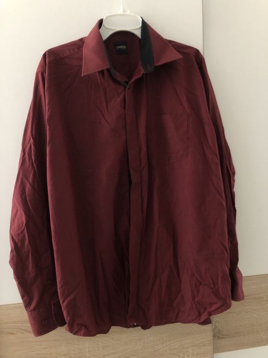 Koszula męska bordowa długi rękaw