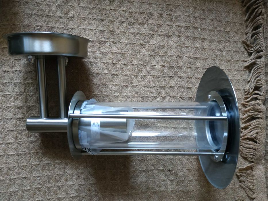 Kinkiet Blooma (kolor srebrny, stal nierdzewna, szklany klosz)