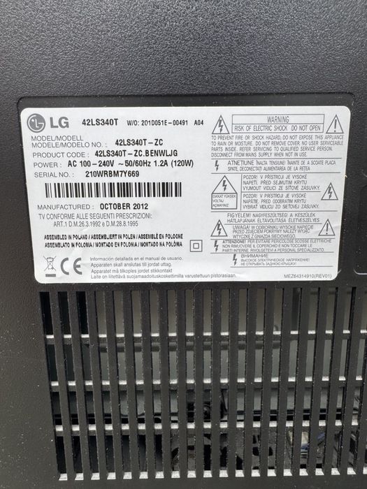 Телевізор LG 42 дюйма плазма (00137)