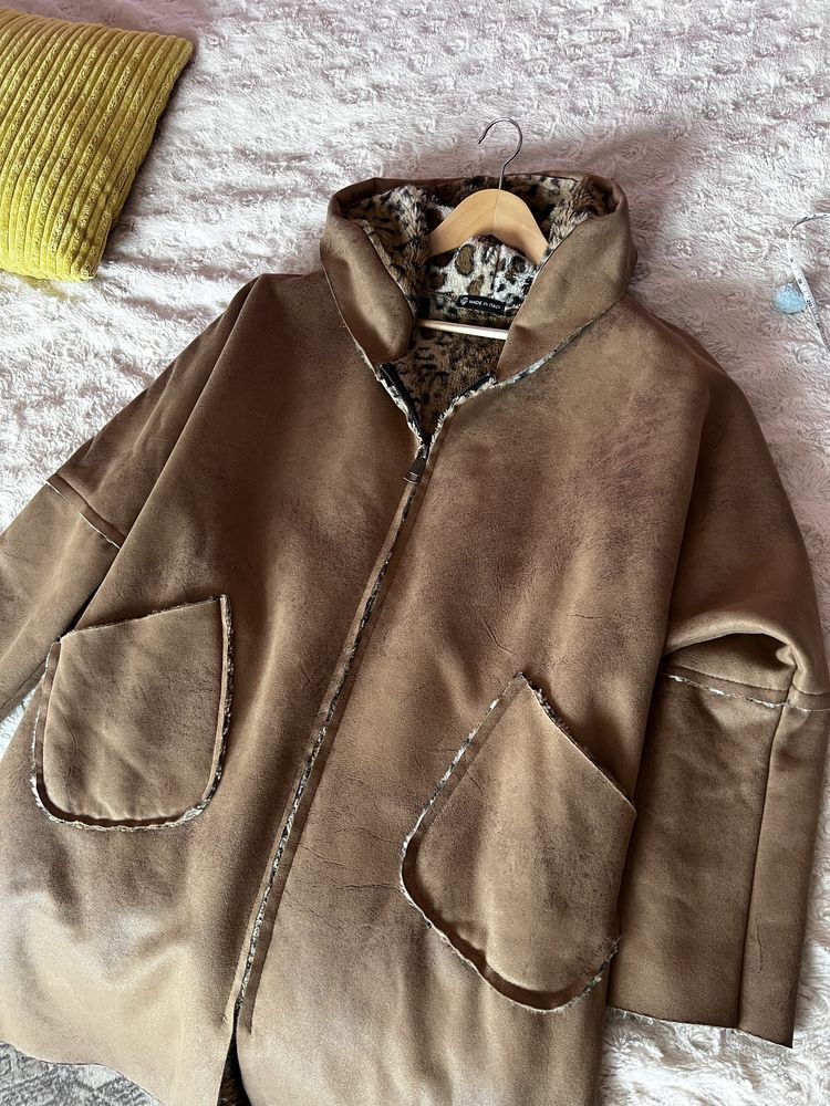 Nowy płaszcz kożuch damski r. XL Zara