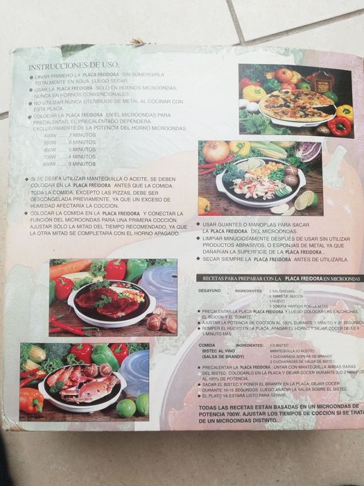 Placa freidora para microondas